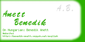 anett benedik business card